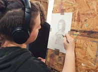 Zdjęcia z warsztatów rysunkowych u Aleksandra Konarzewskiego I 2026 r. - fot. Grzegorz Rusinek